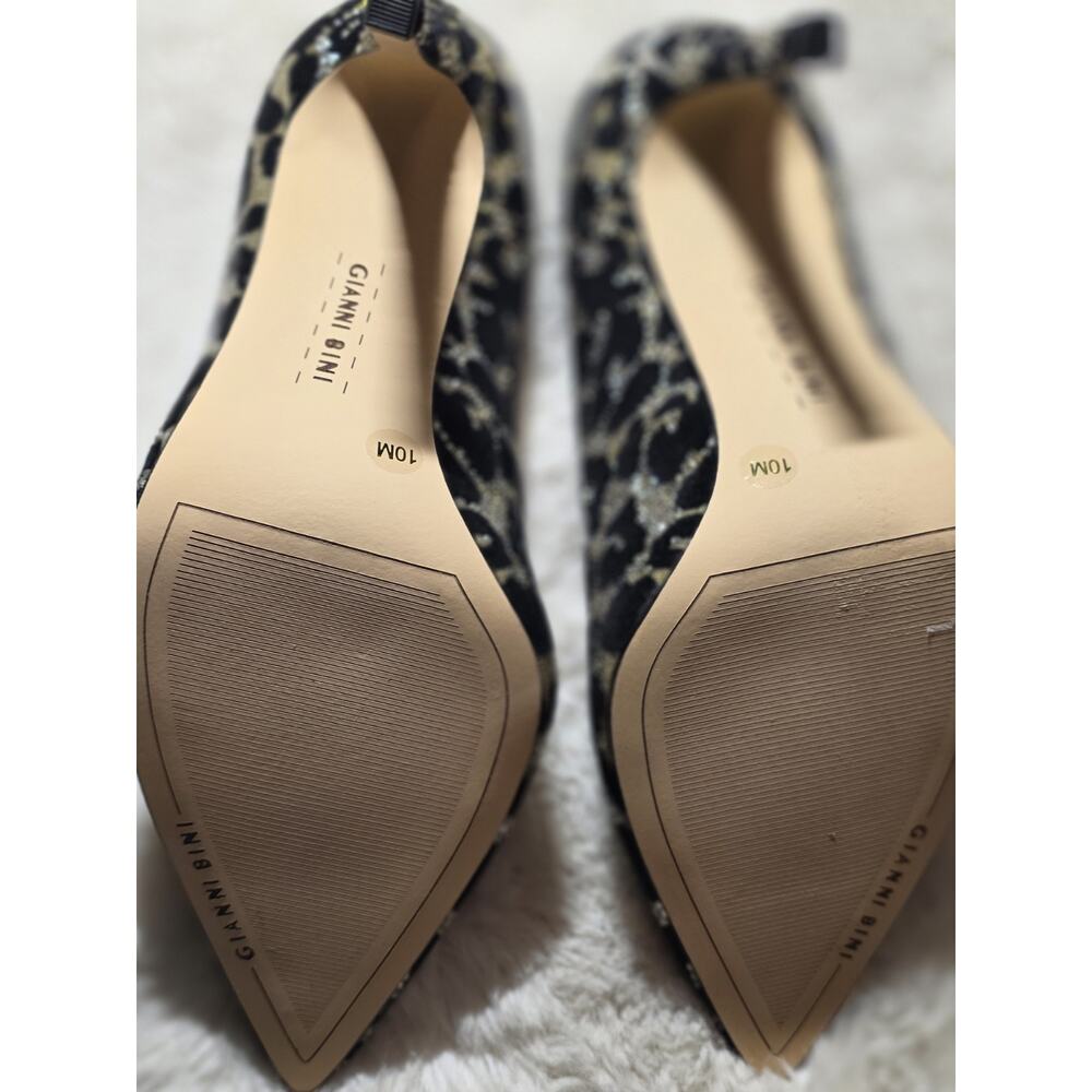 *NEW* Gianni Bini Ivyya heels Gold/Blk size 10 - Picture 3 of 5